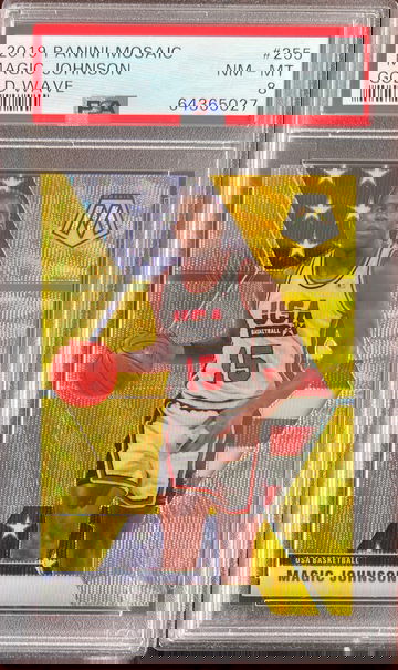 2019 Panini Mosaic Gold Wave Magic Johnson PSA 8 - Lakers