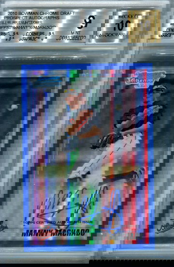 Manny Machado blue refractor BGS 9 auto 10