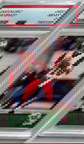 2000 Pacific Tom Brady PSA 8 GOAT Rookie Card