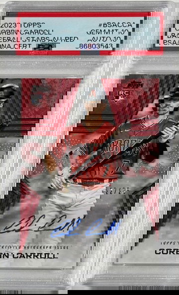 Corbin Carroll 2023 Topps Baseball Stars Autograph Red /25 RC #BSA-CCA PSA 10/DNA 10 POP 1 