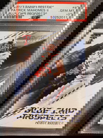 2017 Prestige Blue Chip Prospects Patrick Mahomes RC PSA 10