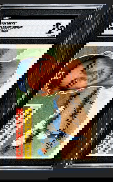 1956 Topps Baseball #79 Sandy Koufax Brooklyn Dodgers White Back HOF SGC 2