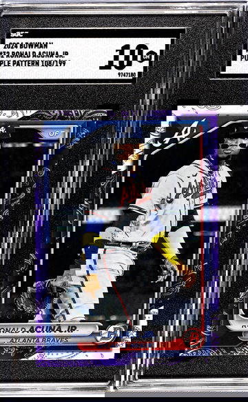 2024 Bowman #32 Ronald Acuna Jr. Purple Pat. /199 SGC 10