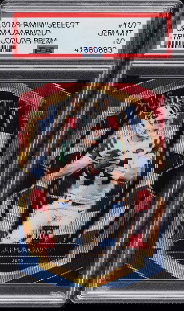 2018 Select Premier Level Tri-Color Prizm Sam Darnold ROOKIE /199 #107 - PSA 10