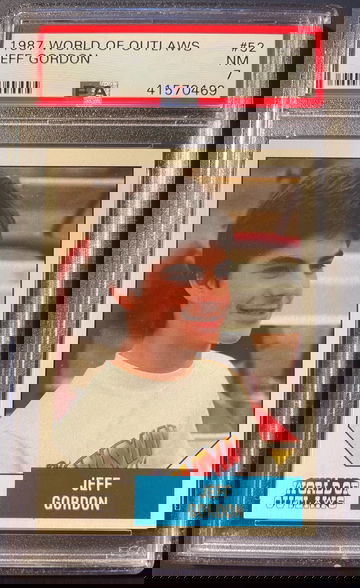 1987 World of Outlaws Jeff Gordon ROOKIE CARD #52 PSA 7 NM