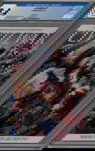 Civil War 7 CGC 9.4 Captain America vs. Iron Man Michael Turner variant cover