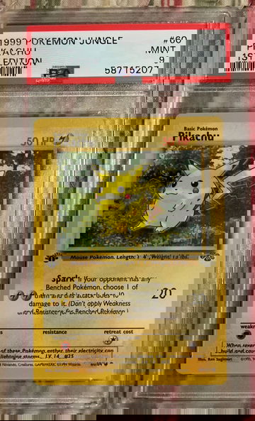 1999 Pokémon Jungle 1st Edition Pikachu #60 PSA 9