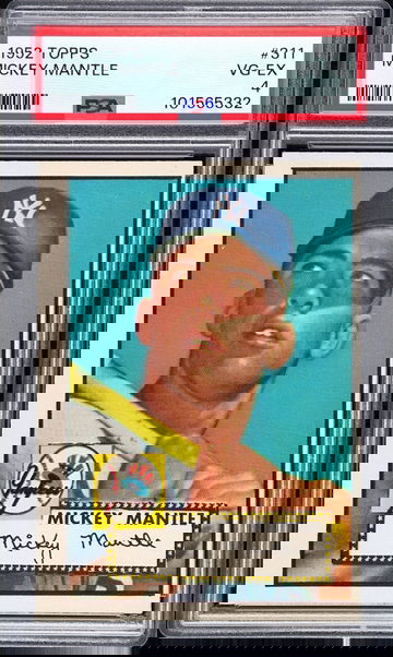 1952 TOPPS MICKEY MANTLE 311 **MINT CONDITION** (UNDERGRADED) PSA 4