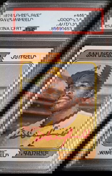 1973 o-pee-chee #456 Dave Winfield RC Auto PSA 2.5 Auto 10