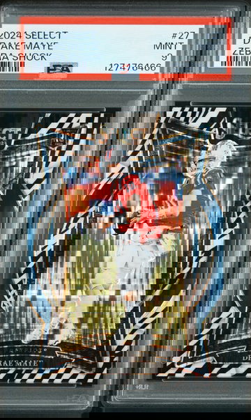 2024 PANINI SELECT #27 DRAKE MAYE ZEBRA SHOCK ROOKIE - PSA 9