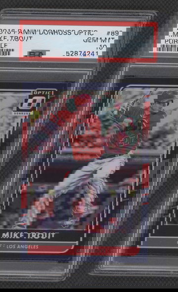 2016 DONRUSS OPTIC MIKE TROUT PURPLE PSA 10