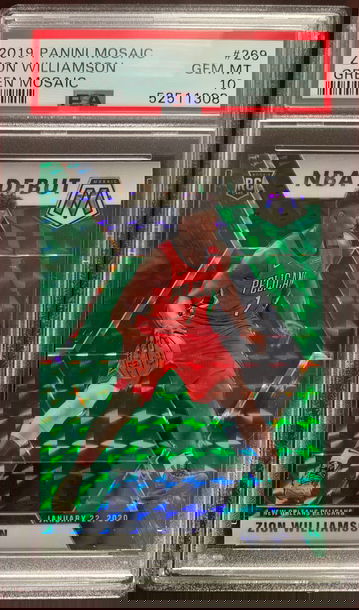 2019 Panini Mosaic Zion Williamson Green Mosaic PSA 10 Gem Mint