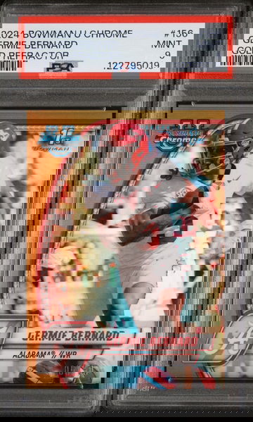 2024 Topps Bowman U Chrome Gold Refractor Germie Bernard #156 /50 PSA 9