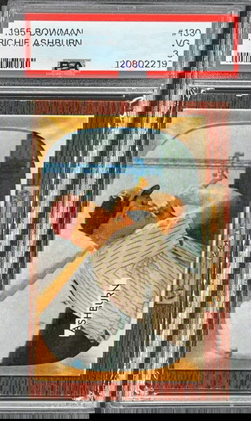 1955 Bowman baseball # 130 Richie Ashburn PSA 3