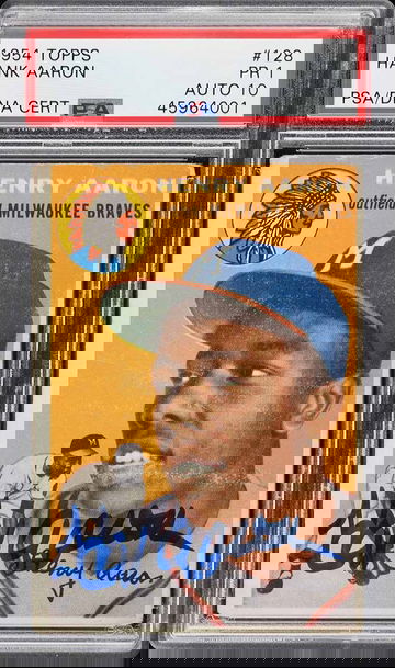 1954 Topps Baseball Henry Aaron #128 PSA 1 PSA/DNA AUTO GRADE 10!