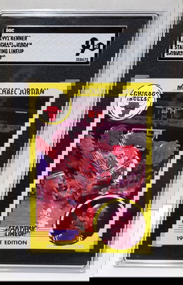 1991 Kenner Starting Lineup Michael Jordan - SGC 9 MINT Dribbling