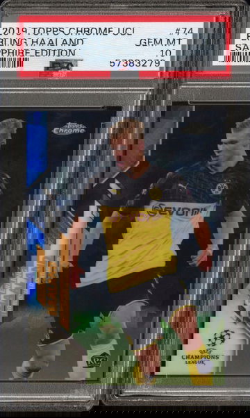 2019 Topps Chrome UCL Erling Haaland Sapphire Edition RC PSA 10 Gem-Mint
