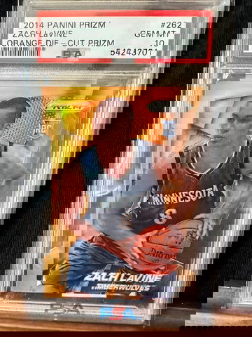 Panini Prizm Zach LaVine Orange Die Cut Prizm #/139 PSA 10