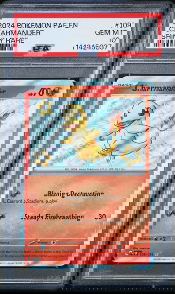 2024 Pokemon Scarlet and Violet Paldean Fates Shiny Rare Charmander #109 PSA 10