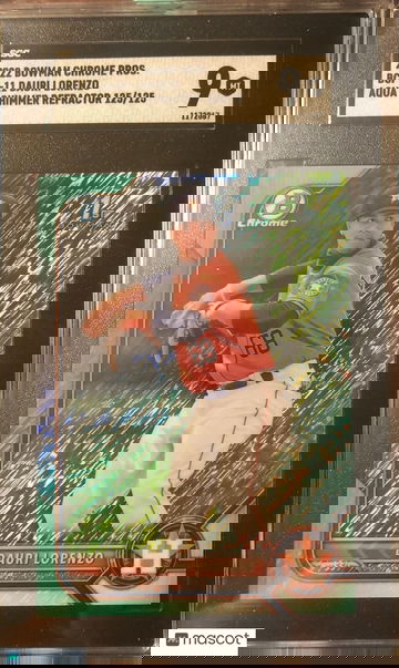 Dauri Lorenzo 2022 Bowman Chrome BCP-11 Aqua Shimmer Refractor #125/125 SGC 9