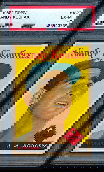 1958 Topps Sandy Koufax #187 PSA 6 + VERY HIGH END 