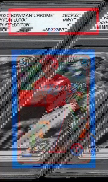 2020 Bowman Chrome Sapphire Bayron Lora PSA 9 