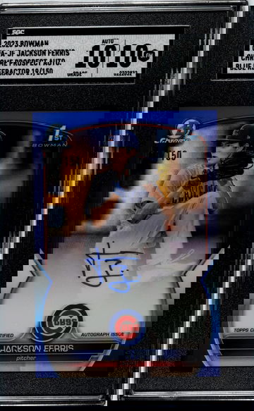 2023 Bowman Chrome Blue Refractor Jackson Ferris #CPA-JF Auto/150 SGC 10 Auto 10