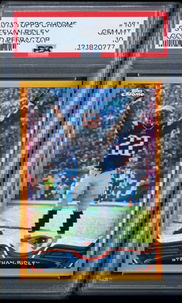 2013 Topps Chrome - GOLD Refractor - STEVAN RIDLEY Patriots 1/50 POP 1 !  PSA 10