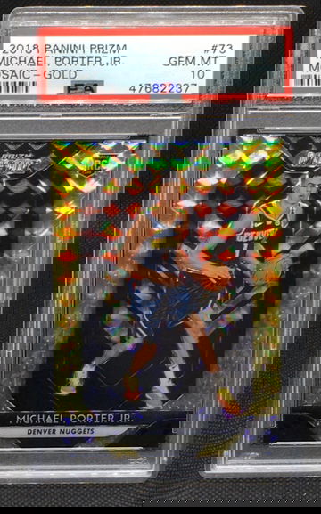 2018-19 Panini Prizm Michael Porter Jr. Mosaic Gold Rookie /10 PSA 10