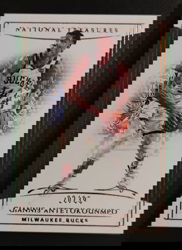 2018-19 National Treasures Giannis Antetokounmpo Bronze Parallel #'d 20/39