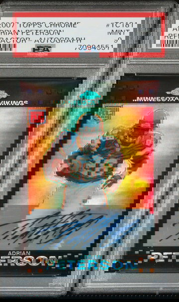 2007 Topps Chrome Adrian Peterson Refractor Auto /25 PSA 9 Mint