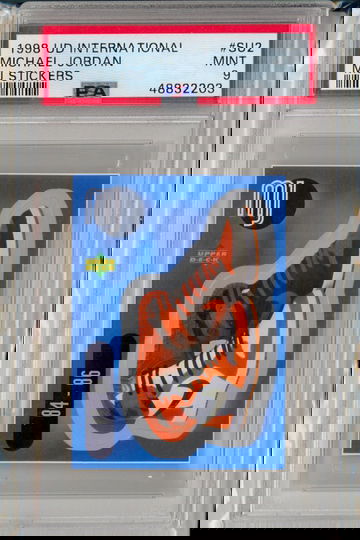Michael Jordan 1998 Upper Deck International Stickers MJ SU2 84-86 Sneakers Air I PSA 9