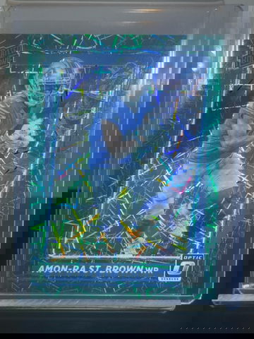 2021 Donruss Optic Amon-Ra St. Brown Green Velocity Rated Rookie Card #228 PRIZM