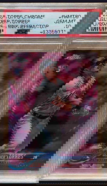 2018 Topps Chrome Update Pink Refractor Gleyber Torres HMT#80  PSA 10 Gem Mint
