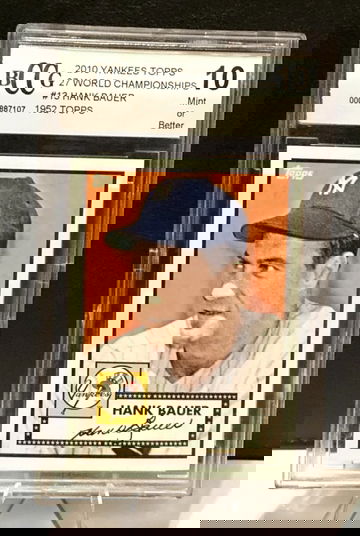 Hank Bauer   2010 Topps  Yankees Championship  BCCG 10  Gem Mint