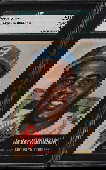 1953 Topps Jackie Robinson #1 SGC 50 (4 VG/EX) = PSA 4