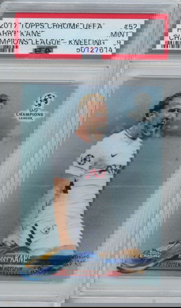 2017 Topps Chrome Champions League UCL Harry Kane Refractor England Variation Kneeling SP PSA 9