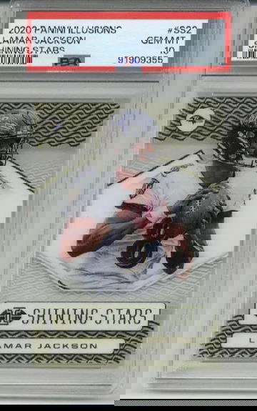 2020 PANINI ILLUSIONS SHINING STARS #SS2 LAMAR JACKSON RAVENS PSA 10 LOW POP