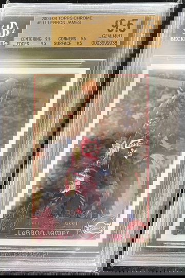 2003 TOPPS CHROME LEBRON JAMES ROOKIE TRUE GEM MINT 9.5