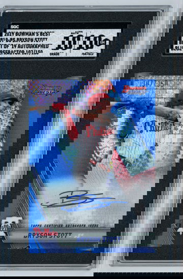 2019 Bowman's Best Best of '19 Autographed Blue Refractor 107/150 Bryson Stott SGC 10 w 10 Auto Pop 3!!