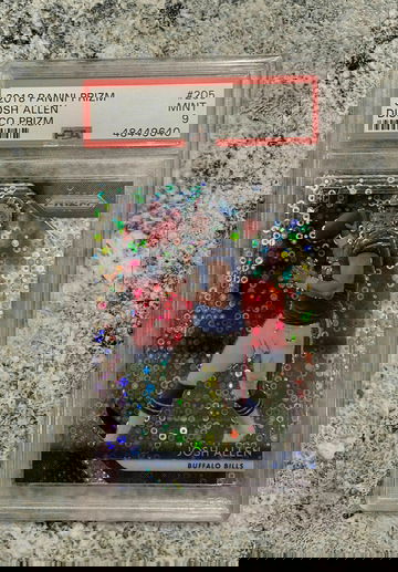 JOSH ALLEN 2018 PANINI PRIZM #205 RC ROOKIE DISCO PRIZMS BILLS SP PSA 9 MINT