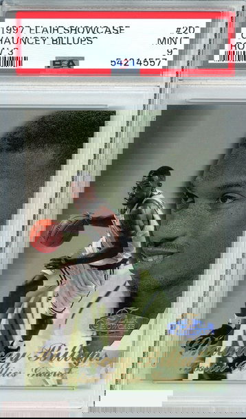 1997 FLAIR SHOWCASE CHAUNCEY BILLUPS #20 ROW 3 CELTICS ROOKIE RC PSA 9 MINT