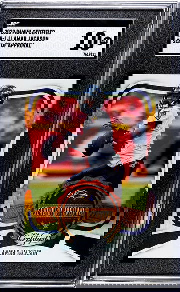 2020 Panini Certified #SA-LJ Lamar Jackson Seal Of Approval SGC 10