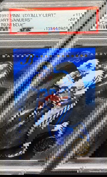 1997 Pinnacle Totally Certified #11 Barry Sanders Platinum Blue /2499 PSA 7