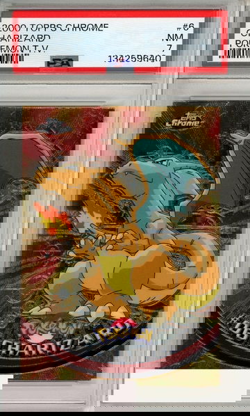 2000 TOPPS CHROME POKEMON TV CHARIZARD #6 POKEMON TV PSA 7 NM