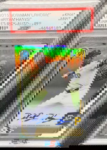 2015 Bowman Chrome Draft Ke'Bryan Hayes Draft Pick Auto Refractor PSA 9