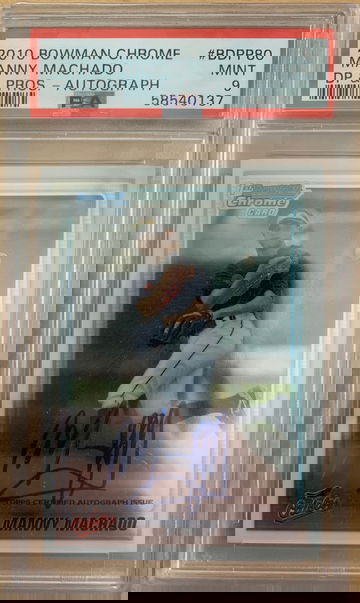 2010 Manny Machado Bowman Chrome 1st Auto BCPP80 PSA 98 Mint Autograph