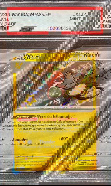2024 Pokémon Shiny Raichu Paldean Fates 172/091 PSA 9 Mint 