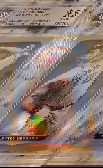 2014 Bowman Chrome Clayton Kershaw Gold Refractor #/50