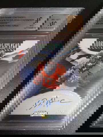 2018 Panini contenders rookie of the Year contenders Auto 16/25 RC Daesean Hamilton BGS 9/10